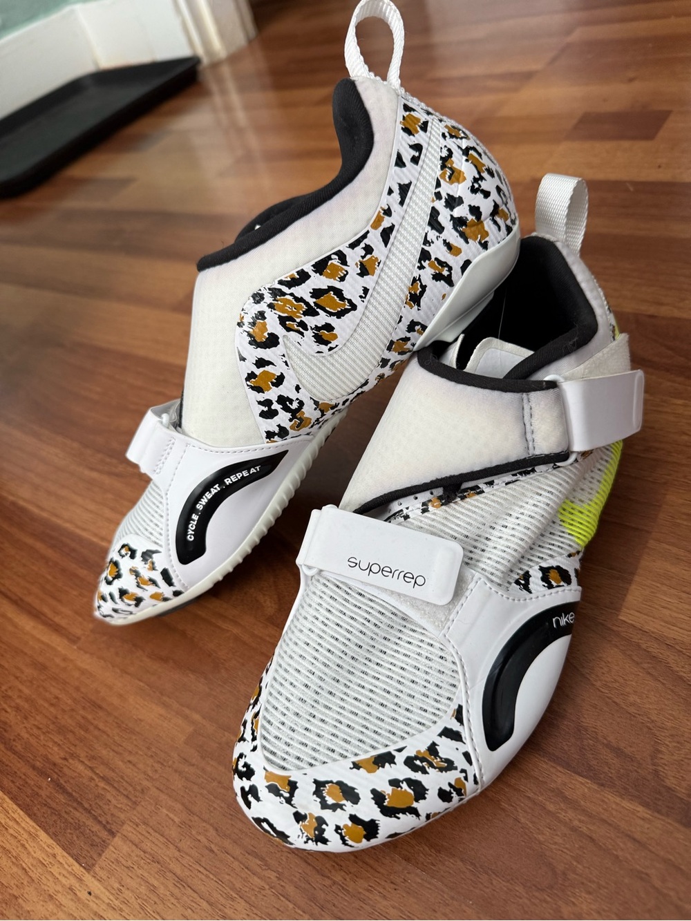 Nike Women's SuperRep Training Shoes with Leopard Print and Neon Accent
